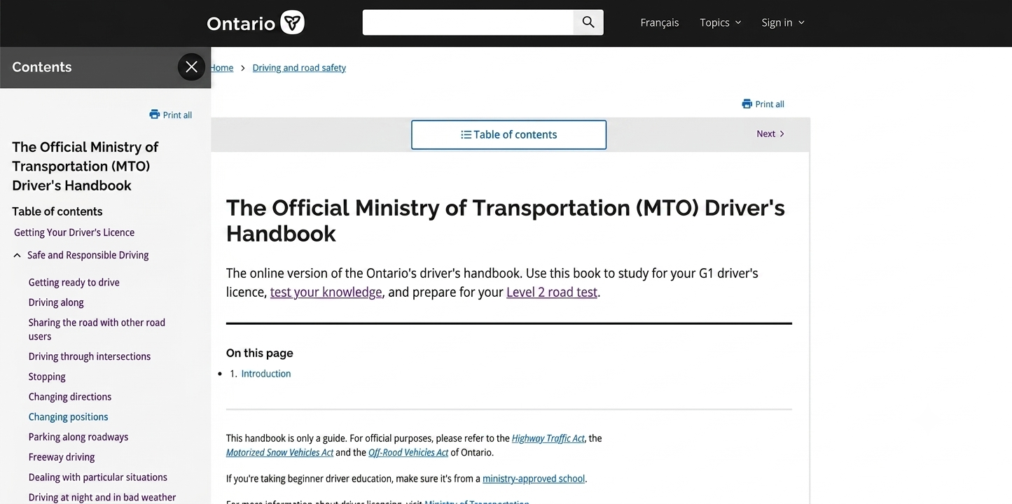 MTO website