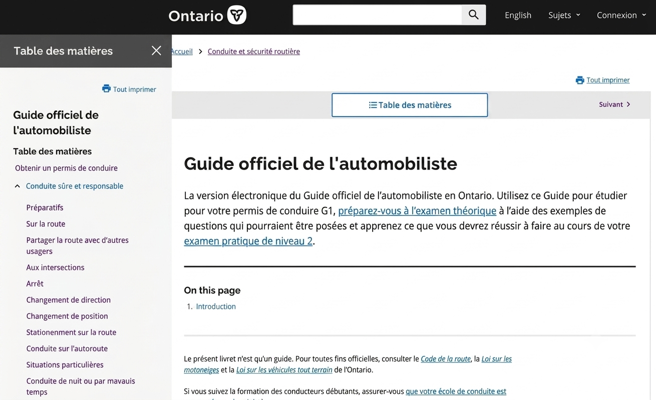 Site Web du MTO